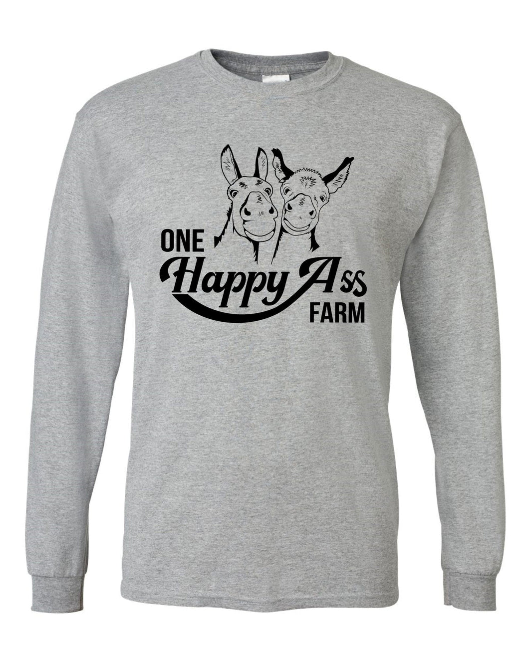 One Happy Ass Farm Outline Logo Long Sleeve T-shirts