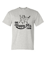 Load image into Gallery viewer, One Happy Ass Farm Outline logo on 50/50 blend t-shirts
