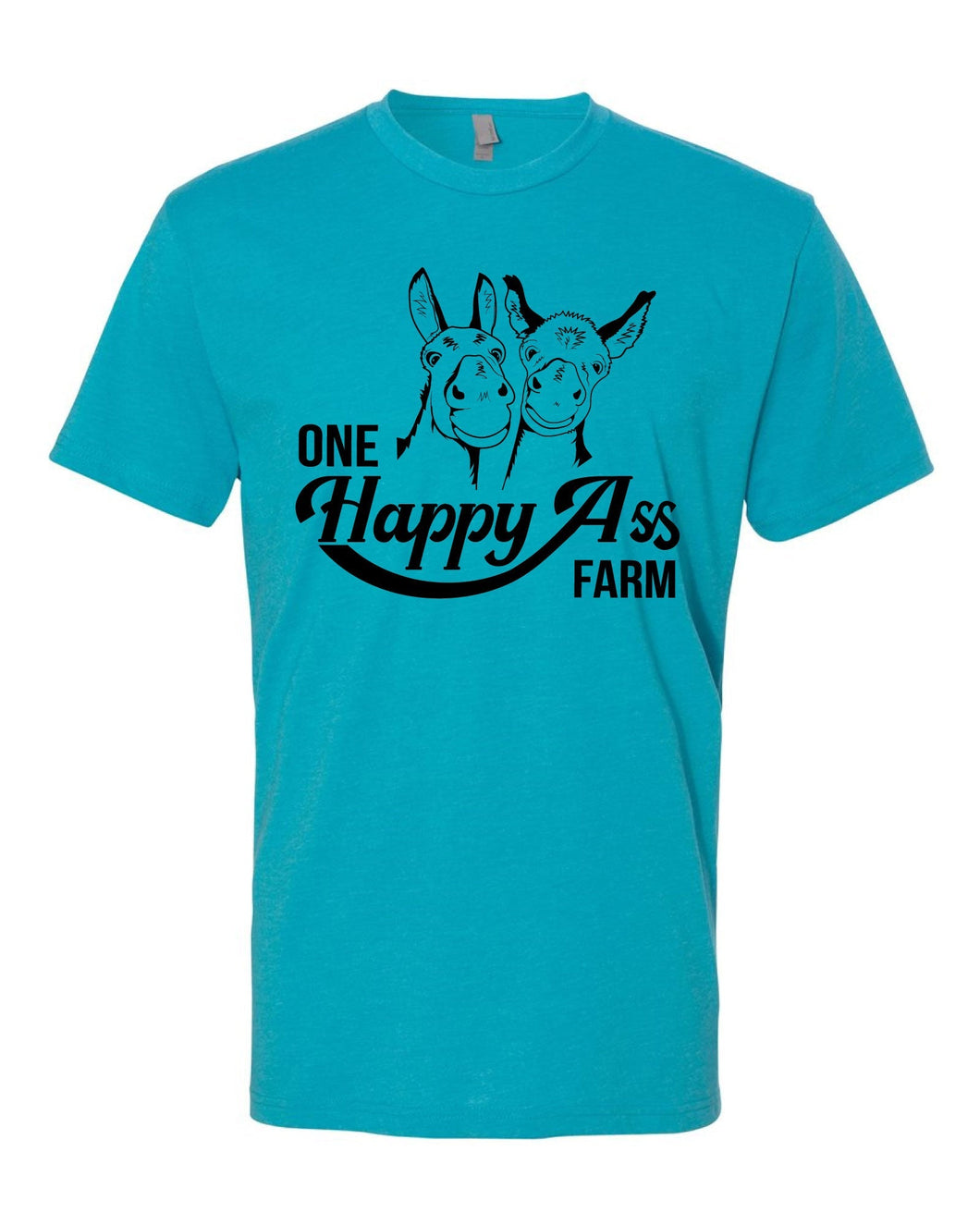 One Happy Ass Farm Outline Logo on premium cotton t-shirt
