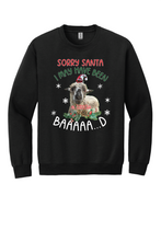 Load image into Gallery viewer, Sorry Santa crewneck sweatshirt
