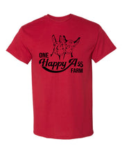 Load image into Gallery viewer, One Happy Ass Farm Outline logo on 50/50 blend t-shirts
