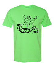 Load image into Gallery viewer, One Happy Ass Farm Outline Logo on premium cotton t-shirt

