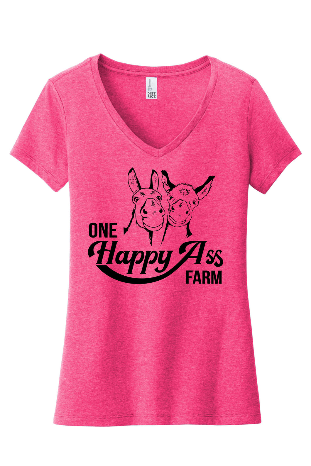 One Happy Ass Farm Outline Logo v-neck
